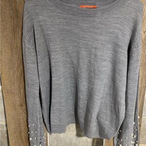 Joe Fresh Gray Sweater with Pearl Accents